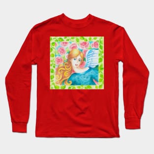 Angel Watercolor Painting Long Sleeve T-Shirt